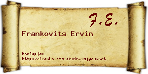 Frankovits Ervin névjegykártya